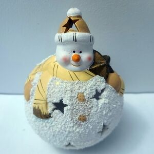 Christmas Winter Snowman Candle Holder